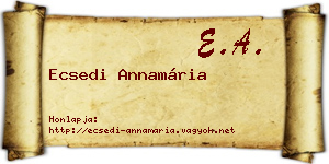 Ecsedi Annamária névjegykártya