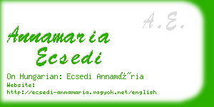 annamaria ecsedi business card